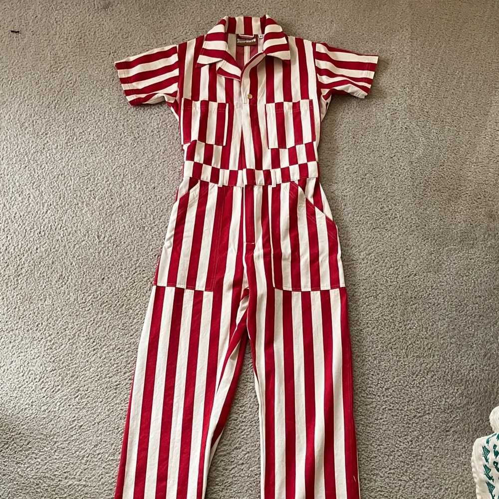Big Bud Press Red and White Striped Jumpsuit